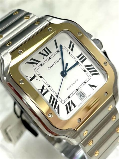 cartier santos big|cartier santos large two tone.